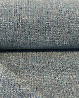 Hampton Laguna Blue Tweed Polyester Fabric - Blue Teal Turquoise Navy Tweed, 55" Width (1 Yard)