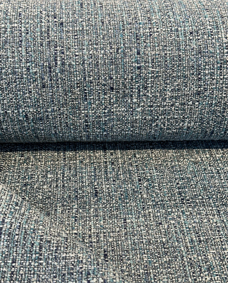 Hampton Laguna Blue Tweed Polyester Fabric - Blue Teal Turquoise Navy Tweed, 55" Width (1 Yard)