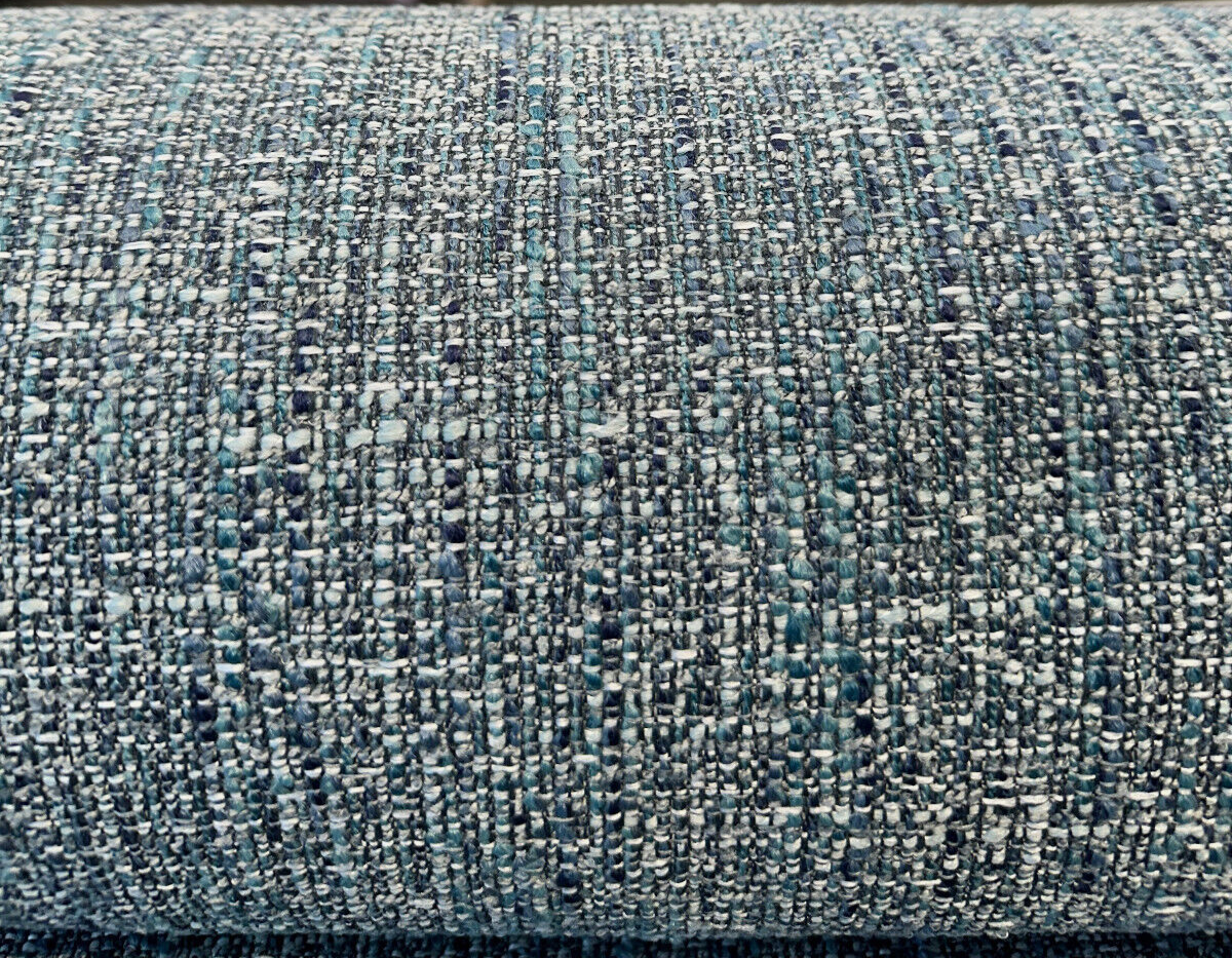 Hampton Laguna Blue Tweed Polyester Fabric - Blue Teal Turquoise Navy Tweed, 55" Width (1 Yard)