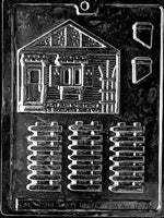 3D House with Fence Chocolate Mold - Side 1 of 2 - LPM008A