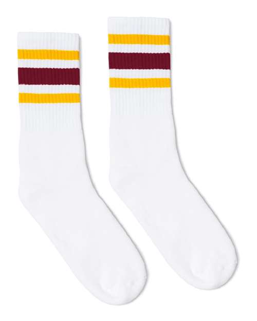 USA-Made Striped Crew Socks