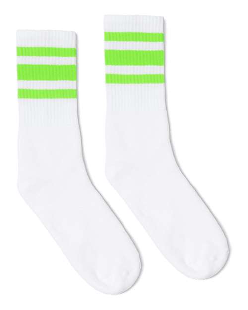 USA-Made Striped Crew Socks