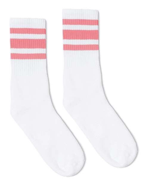 USA-Made Striped Crew Socks