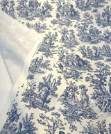 Waverly Charmed Life 100 Percent Cotton Toile Fabric - Indigo Blue And White Toile Print, 54" Width (1 Yard)