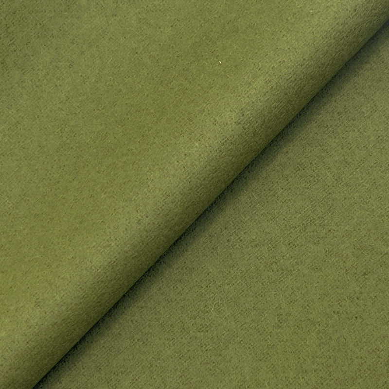 Avocado Green Wool Flannel Wool Flannel Fabric - Avocado Green, 60" Width