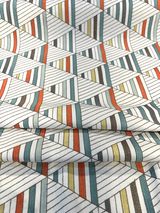 Waverly Flagship Tropic Embroidered Fabric - Off White Contemporary Geometric, 55" Width (By The Yard)