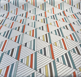 Waverly Flagship Tropic Embroidered Fabric - Off White Contemporary Geometric, 55" Width (By The Yard)