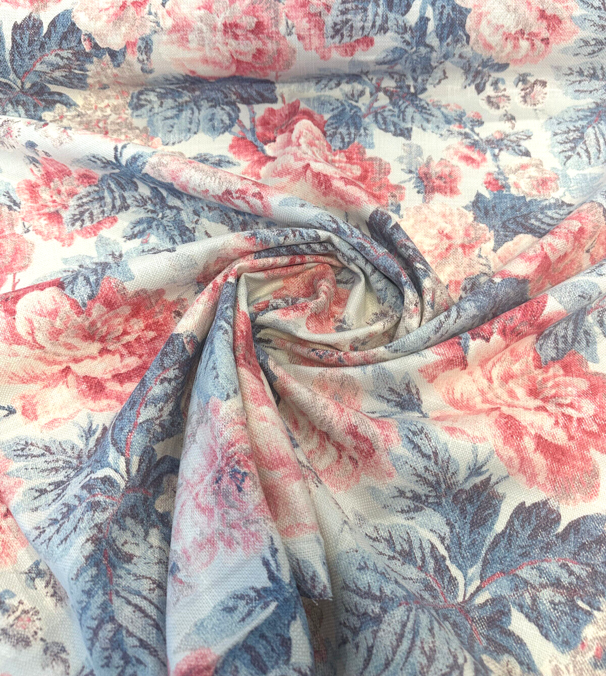 Beatrice Old Glory Linen Blend Fabric - Blue, Printed, 54" Width (1 Yard)