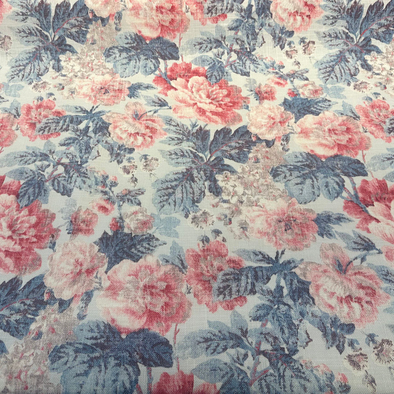 Beatrice Old Glory Linen Blend Fabric - Blue, Printed, 54" Width (1 Yard)