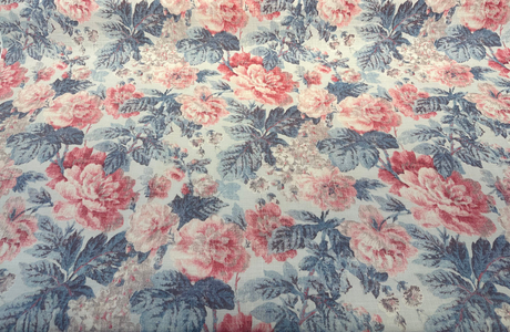 Beatrice Old Glory Linen Blend Fabric - Blue, Printed, 54" Width (1 Yard)