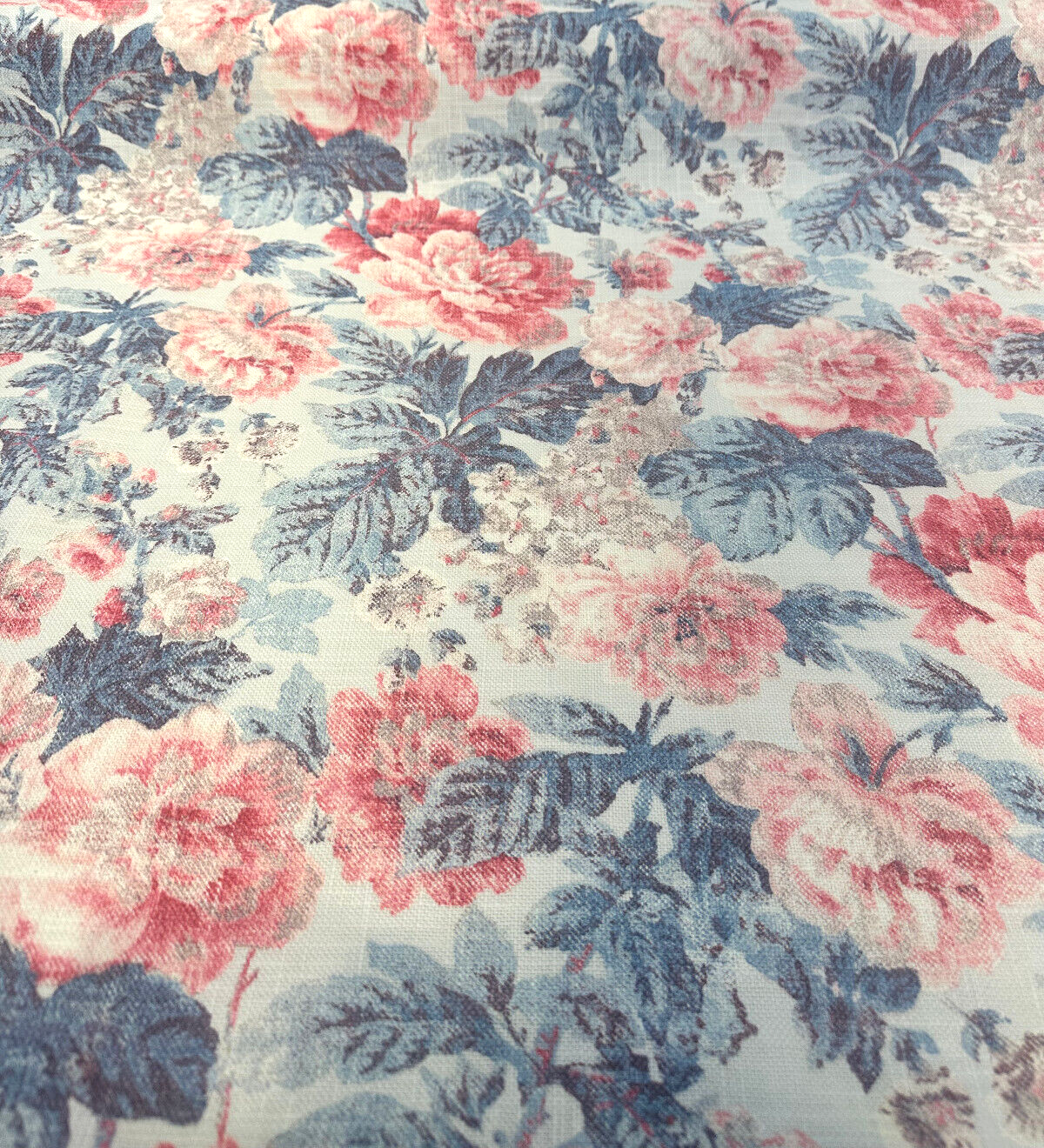 Beatrice Old Glory Linen Blend Fabric - Blue, Printed, 54" Width (1 Yard)