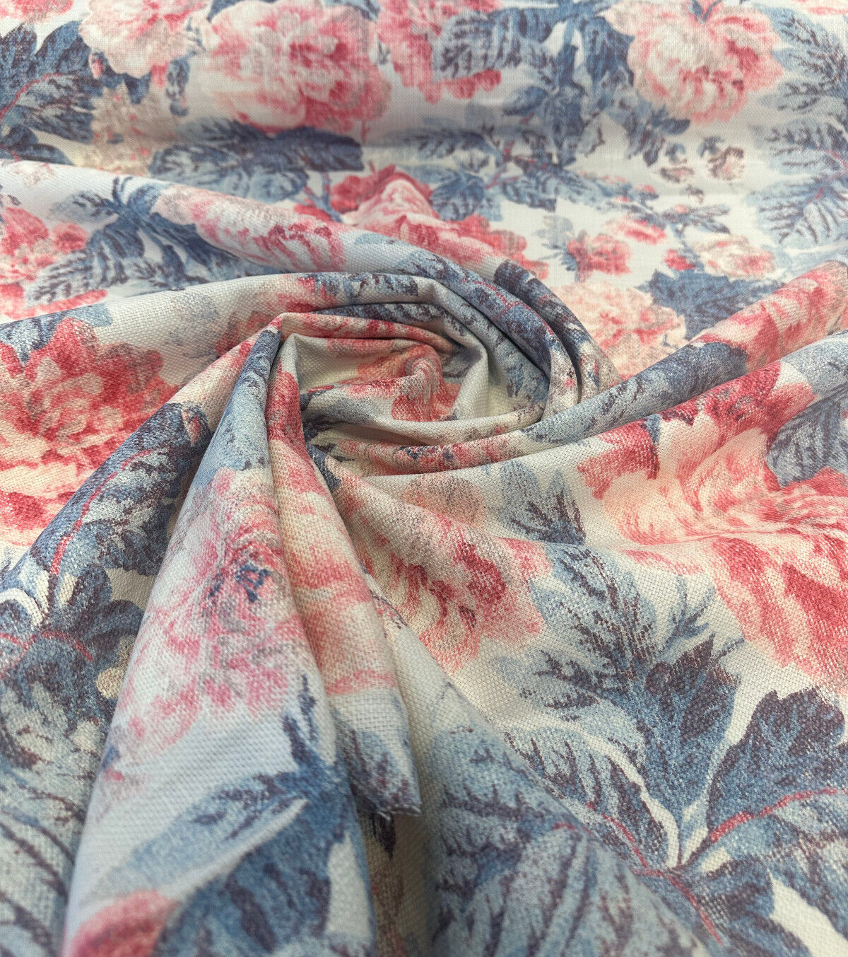 Beatrice Old Glory Linen Blend Fabric - Blue, Printed, 54" Width (1 Yard)
