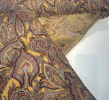 Paisley Nash Autumn Harvest 47J5951 Jacquard Upholstery Fabric - Mustard, Red, Teal, Blue, Black Paisley Damask Pattern, 56" Width (By The Yard)