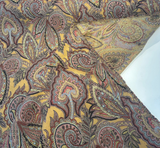 Paisley Nash Autumn Harvest 47J5951 Jacquard Upholstery Fabric - Mustard, Red, Teal, Blue, Black Paisley Damask Pattern, 56" Width (By The Yard)