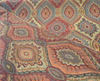 Vintage Medallion Cayenne Jacquard Fabric - Red, Teal, Gold, Green Medallion Pattern, 56" Width (By The Yard)