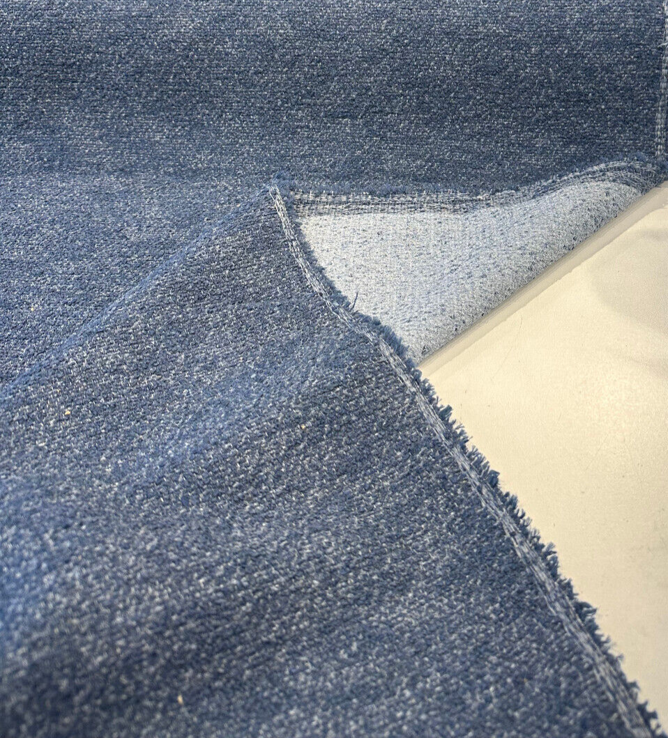 Sunbrella Boucle Improve Blue Indigo Acrylic Fabric - Blue Indigo, Textured, 54" Width (1 Yard)