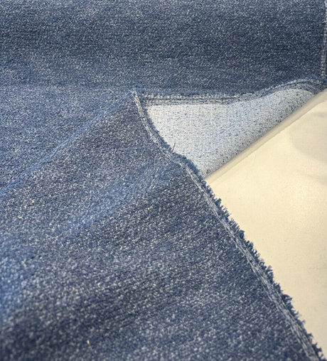 Sunbrella Boucle Improve Blue Indigo Acrylic Fabric - Blue Indigo, Textured, 54" Width (1 Yard)
