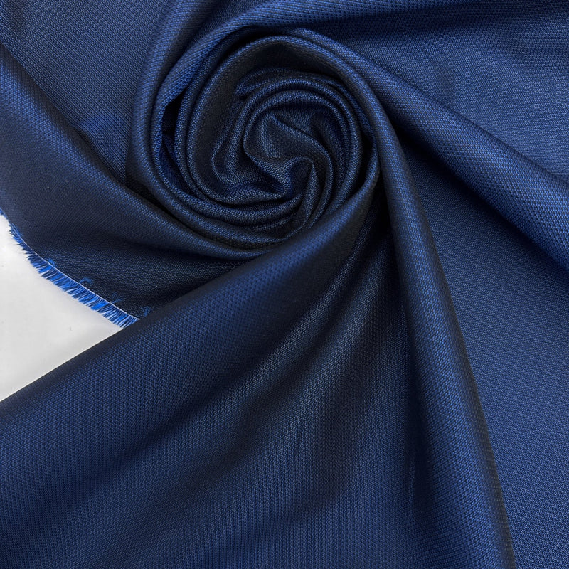 Wool Changeant Jacquard Fabric Blue Black
