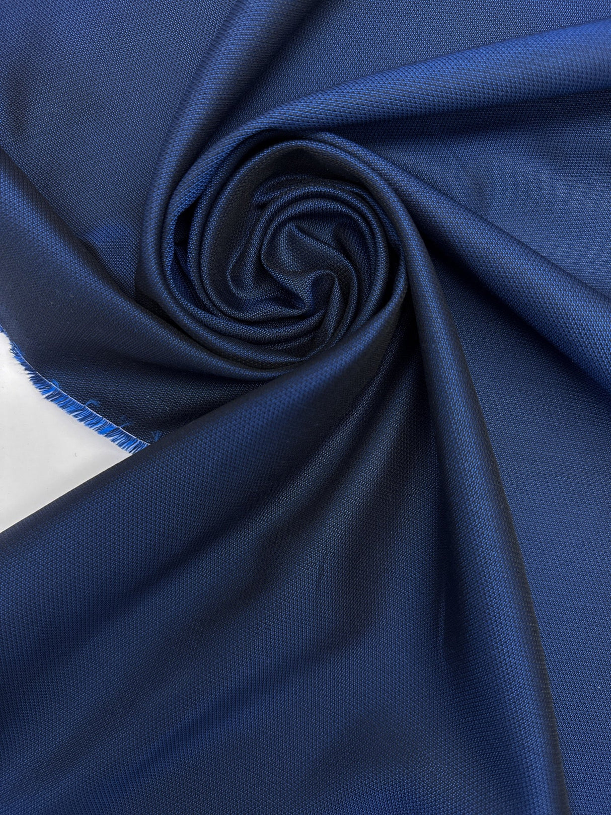Wool Changeant Jacquard Fabric Blue Black
