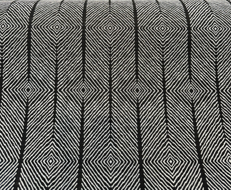 Sunbrella Inverse Classic Black White Upholstery Outdoor Fabric - Black White Geometric Pattern, By The Yard (1 Yard)