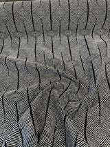 Sunbrella Inverse Classic Black White Upholstery Outdoor Fabric - Black White Geometric Pattern, By The Yard (1 Yard)