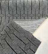 Sunbrella Inverse Classic Black White Upholstery Outdoor Fabric - Black White Geometric Pattern, By The Yard (1 Yard)