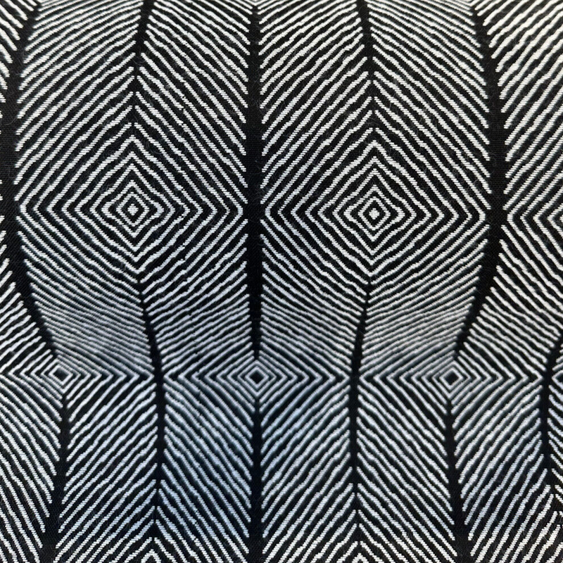 Sunbrella Inverse Classic Black White Upholstery Outdoor Fabric - Black White Geometric Pattern, By The Yard (1 Yard)