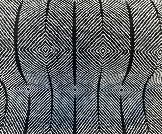 Sunbrella Inverse Classic Black White Upholstery Outdoor Fabric - Black White Geometric Pattern, By The Yard (1 Yard)