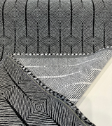 Sunbrella Inverse Classic Black White Upholstery Outdoor Fabric - Black White Geometric Pattern, By The Yard (1 Yard)