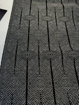 Sunbrella Inverse Classic Black White Upholstery Outdoor Fabric - Black White Geometric Pattern, By The Yard (1 Yard)