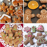 6 Piece Gingerbread Man Cookie Cutters Set, Gingerbread Famili Biscuits Cutter Gingerbread Boy and Girl, Stainless Steel