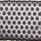 Beaded 3D Floral Lace Fabric - 3D Floral Beaded Embroidery, 50" Wide (1 Yard)