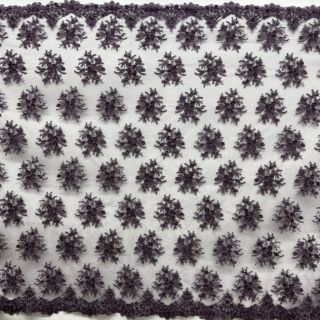 Beaded 3D Floral Lace Fabric 50" Wide