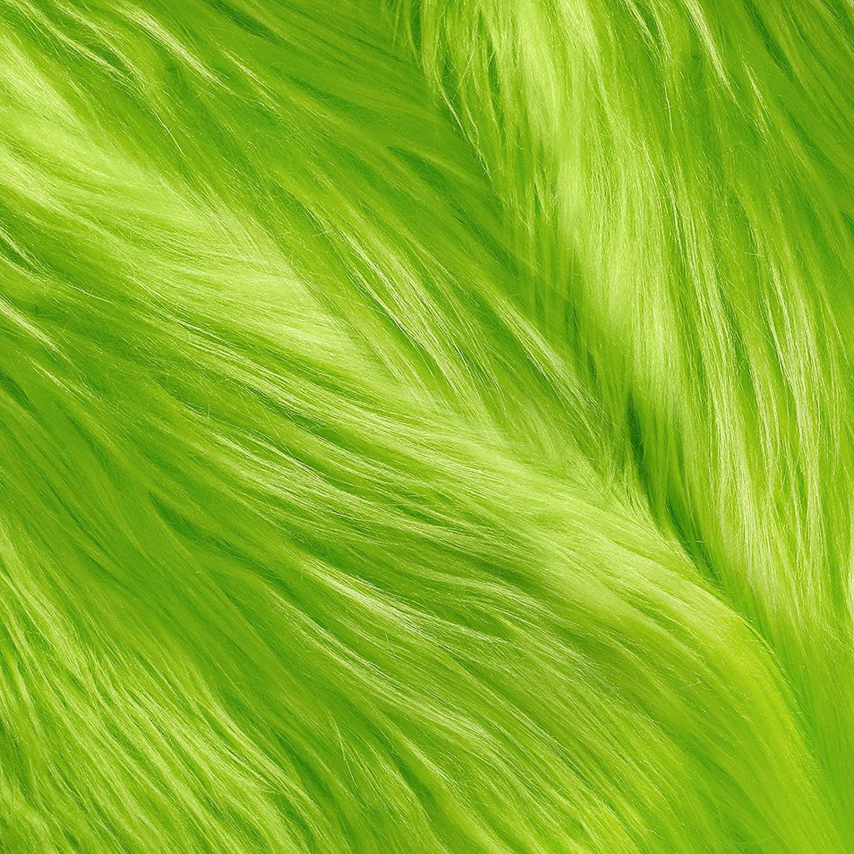Faux Fur Soft Shaggy Heavy Weight Long Pile Solid Acrylic Fabric - Charcoal, Black, White, Tan, Brown, Neon Lime, 58/60" Width