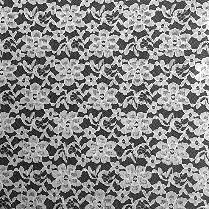 Charcoal Floral Raschel Lace Fabric,