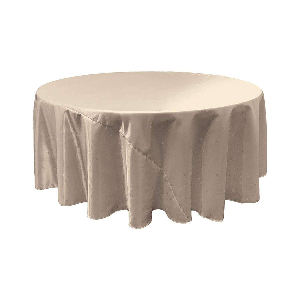 Silver Bridal Satin Round Tablecloth 120″