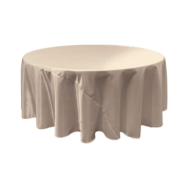 Silver Bridal Satin Round Tablecloth 120″