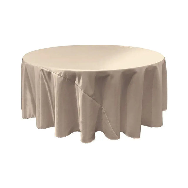 Silver Bridal Satin Round Tablecloth 108″