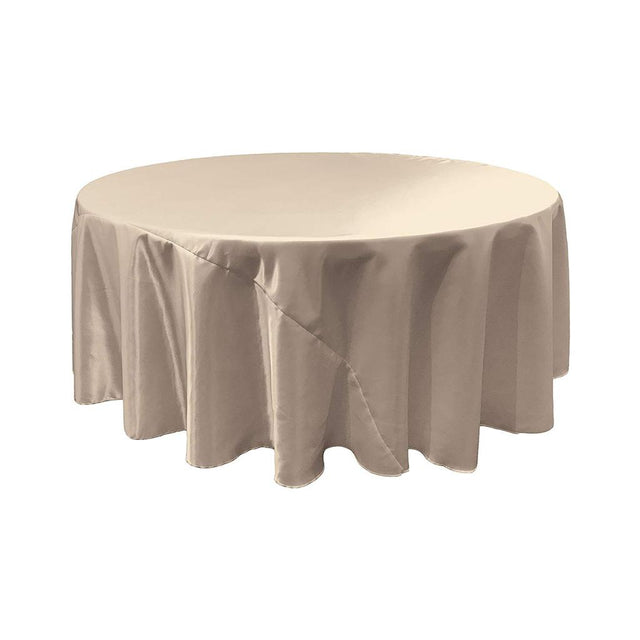 Silver Bridal Satin Round Tablecloth 90″