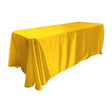 Yellow Bridal Satin Rectangular Tablecloth 90 x 156″