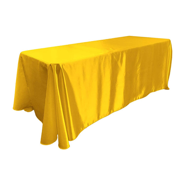 Yellow Bridal Satin Rectangular Tablecloth 90 x 156″