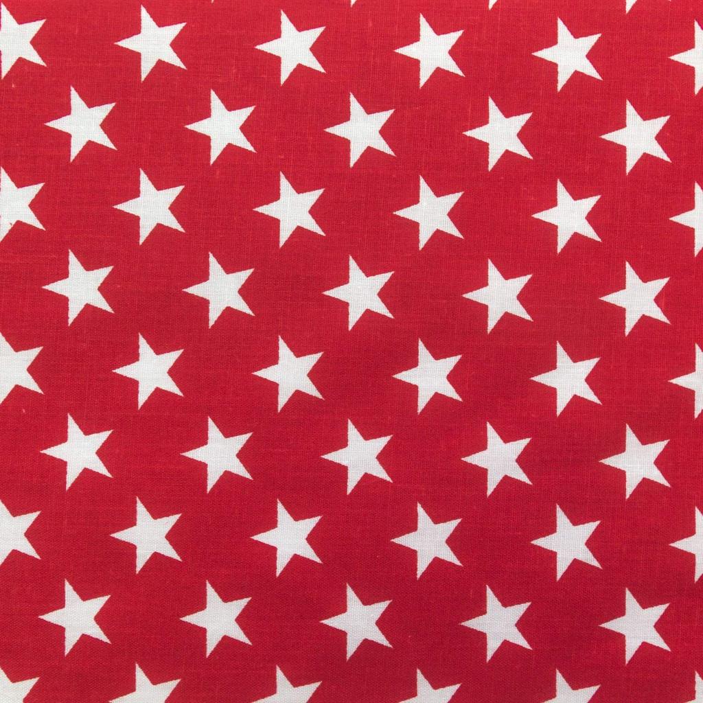 Patriotic Star Print Poly Cotton Fabric - Navy, Red, Blue Star Print, 59" Width (1 Yard)