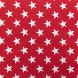 Patriotic Star Print Poly Cotton Fabric - Navy, Red, Blue Star Print, 59" Width (1 Yard)