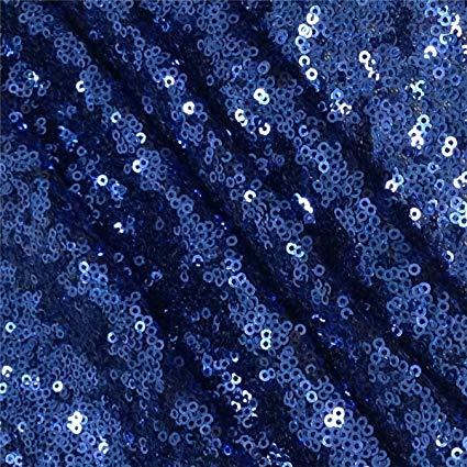 Navy Blue Mini Glitz Sequin Mesh Fabric,