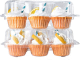 Plastic Cupcake Containers Holder Carrier, Holds 1 dozen - BPA Free Clear Plastic