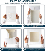 10 x 10 x 5" White Bakery Boxes with Window Pastry Boxes for Cakes, Cookies and Desserts