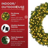 Best Choice Products 30in Large Artificial Pre-Lit Fir Christmas Wreath Holiday Accent Decoration w/ 100 LED Lights, 220 PVC Tips
