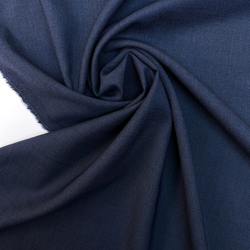 Wool Stretch Fabric Blue Black