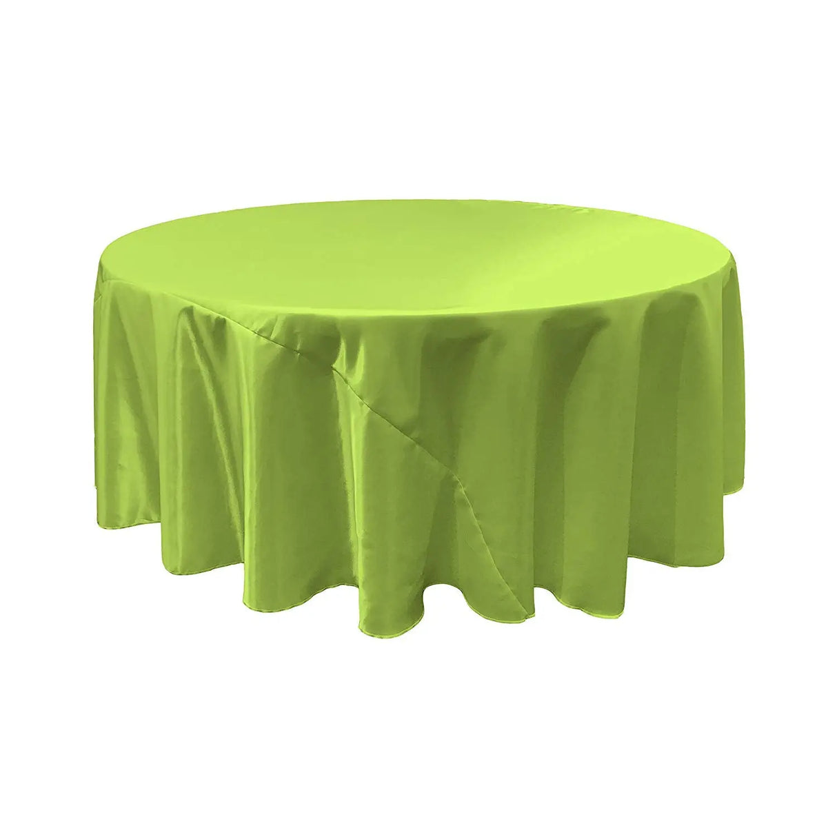Lime Bridal Satin Round Tablecloth 120″