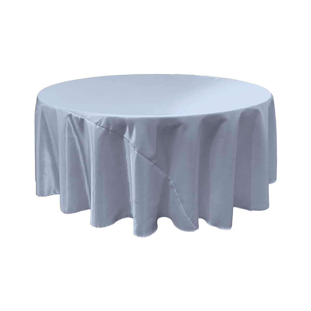 Light Blue Bridal Satin Round Tablecloth 120″
